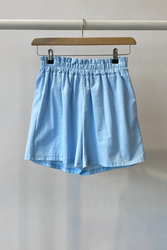 Ladies Cotton summer Shorts Light Blue