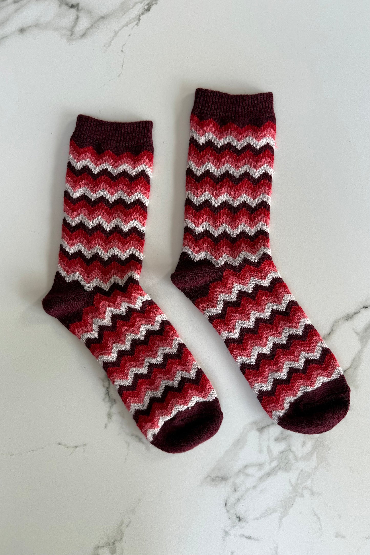 Irene Wool Socks -Red