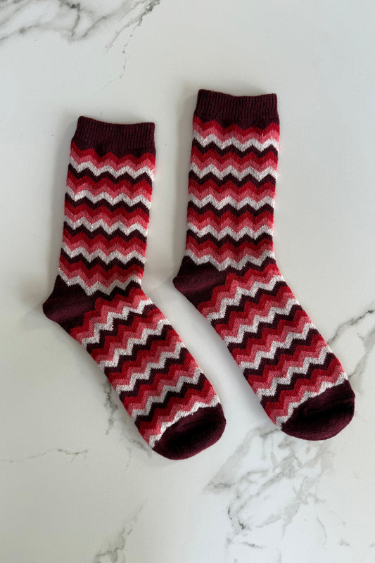 Irene Wool Socks -Red