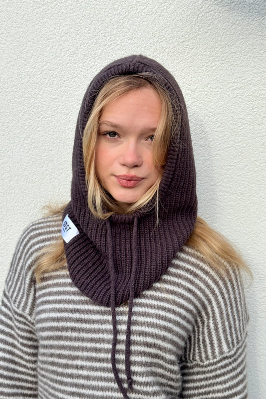 Marie Mohair Balaclava -Brown