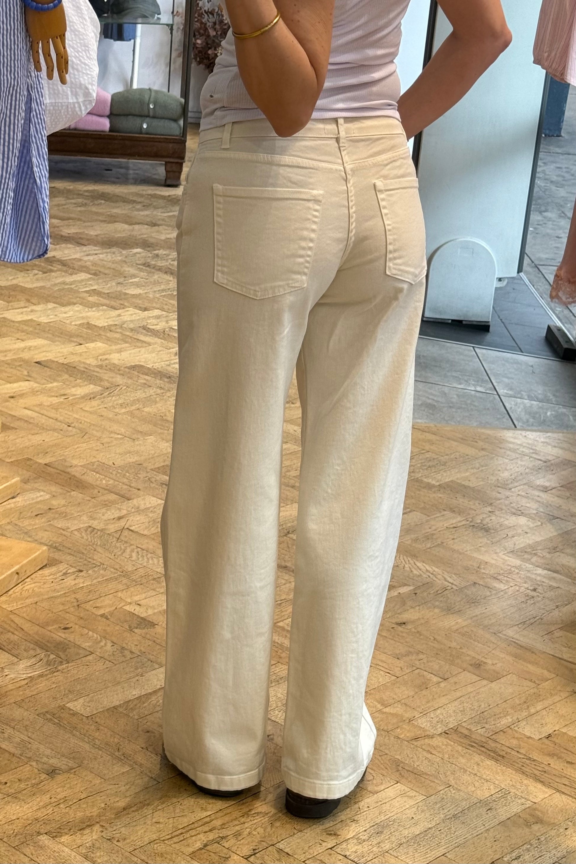 Louise Classic Wide Leg -Off White - Øst London