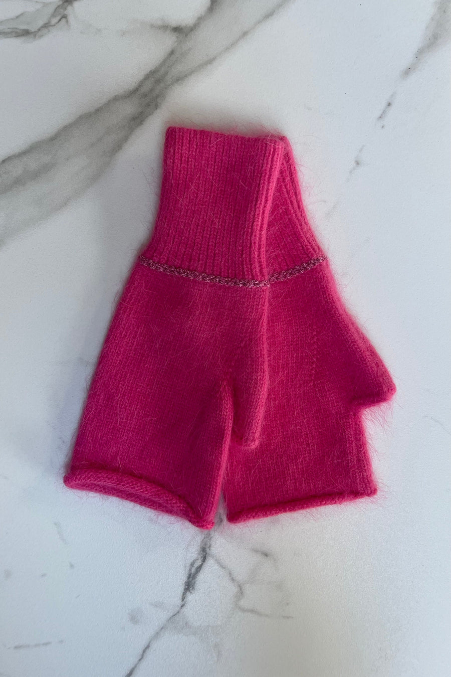 Pink cashmere mittens, fingerless gloves 