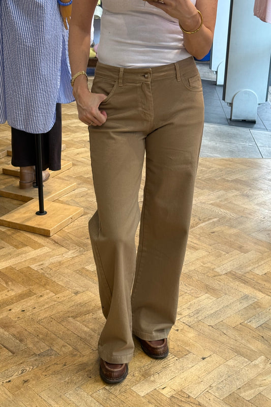 Louise Classic Wide Leg -Sand