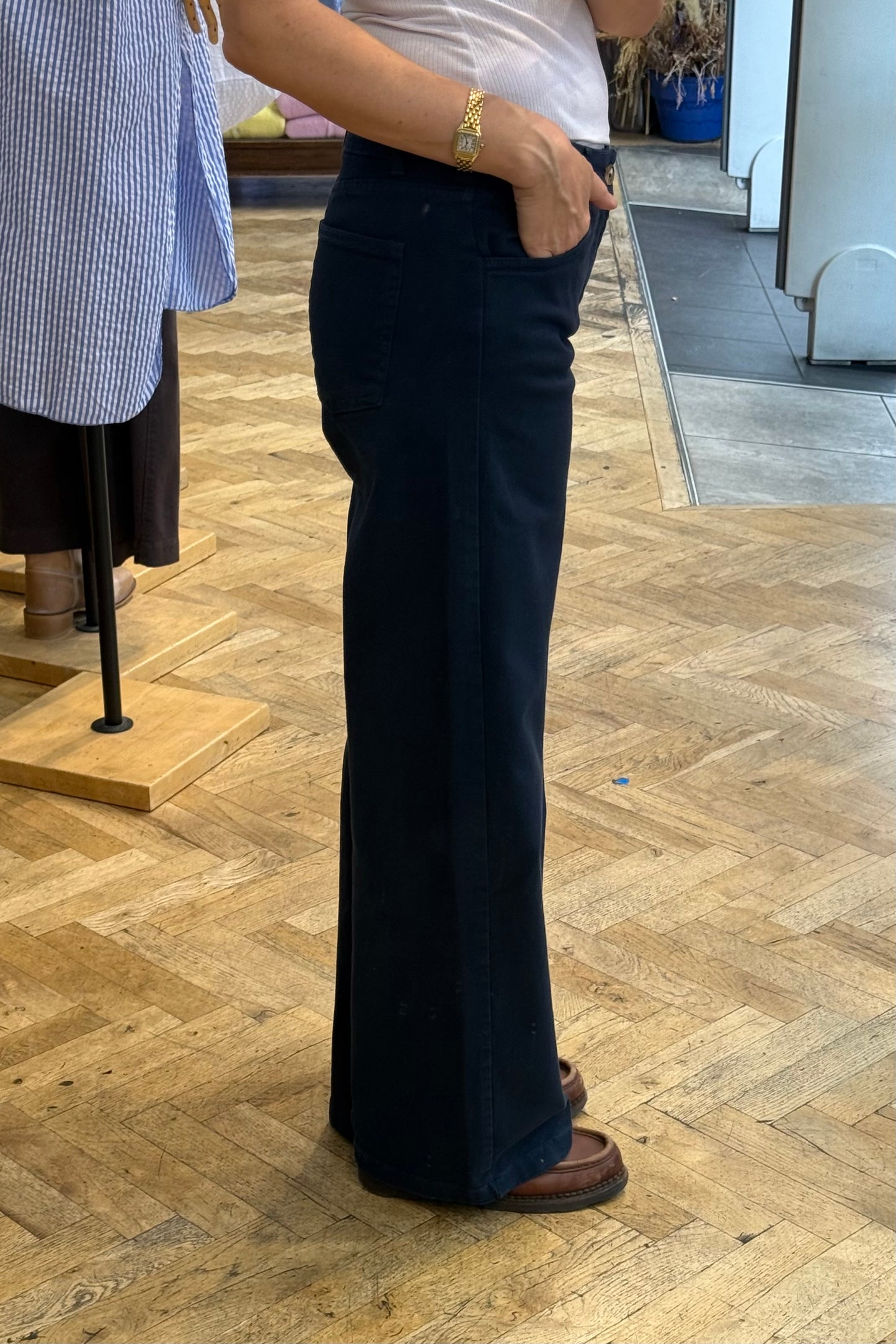 Louise Classic Wide Leg -Navy - Øst London