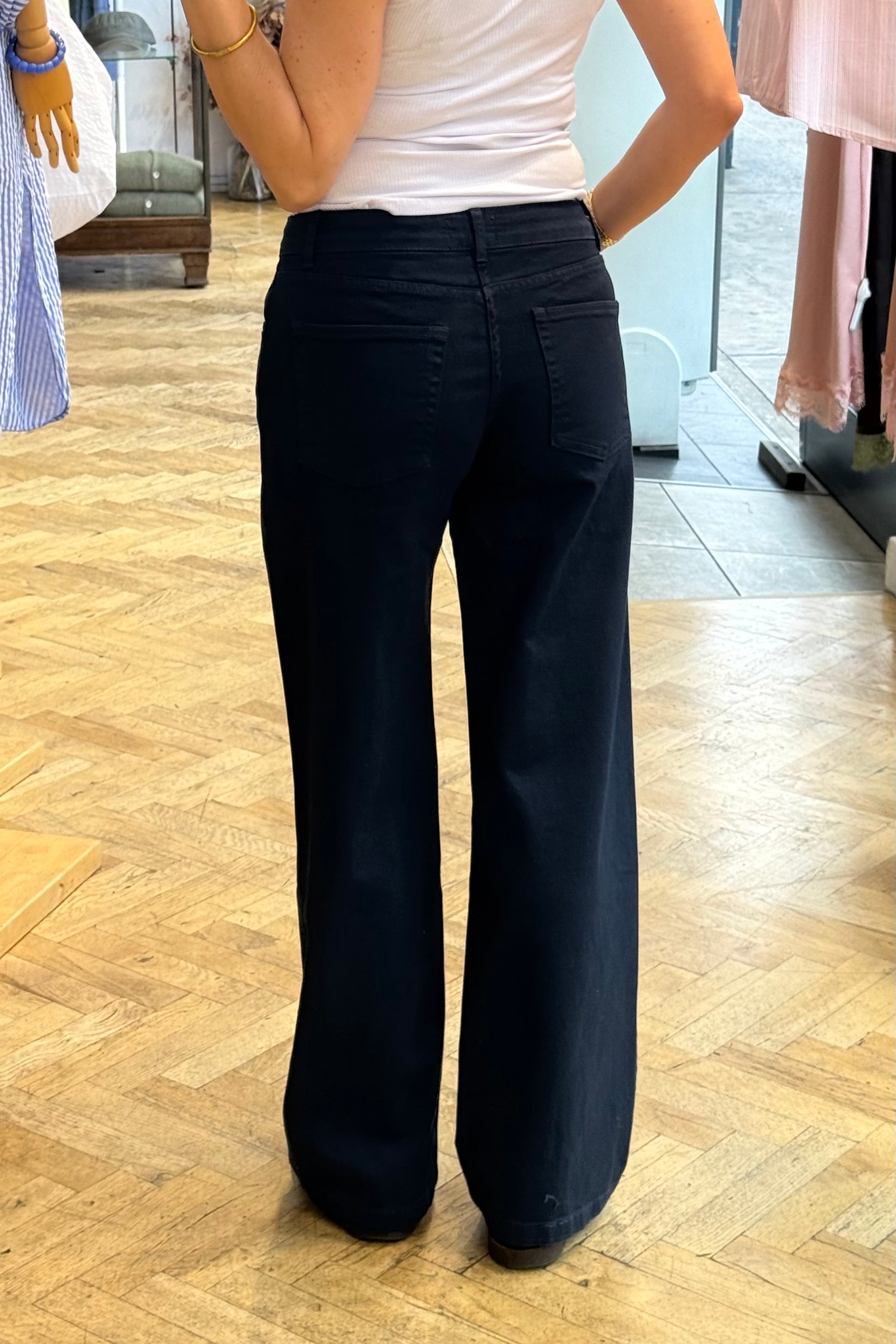 Louise Classic Wide Leg -Navy - Øst London