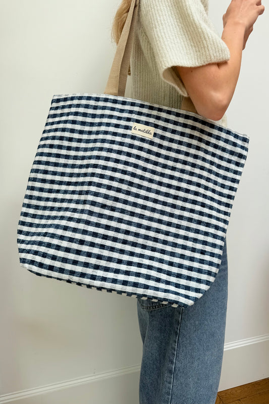 Gingham Bag -Blue