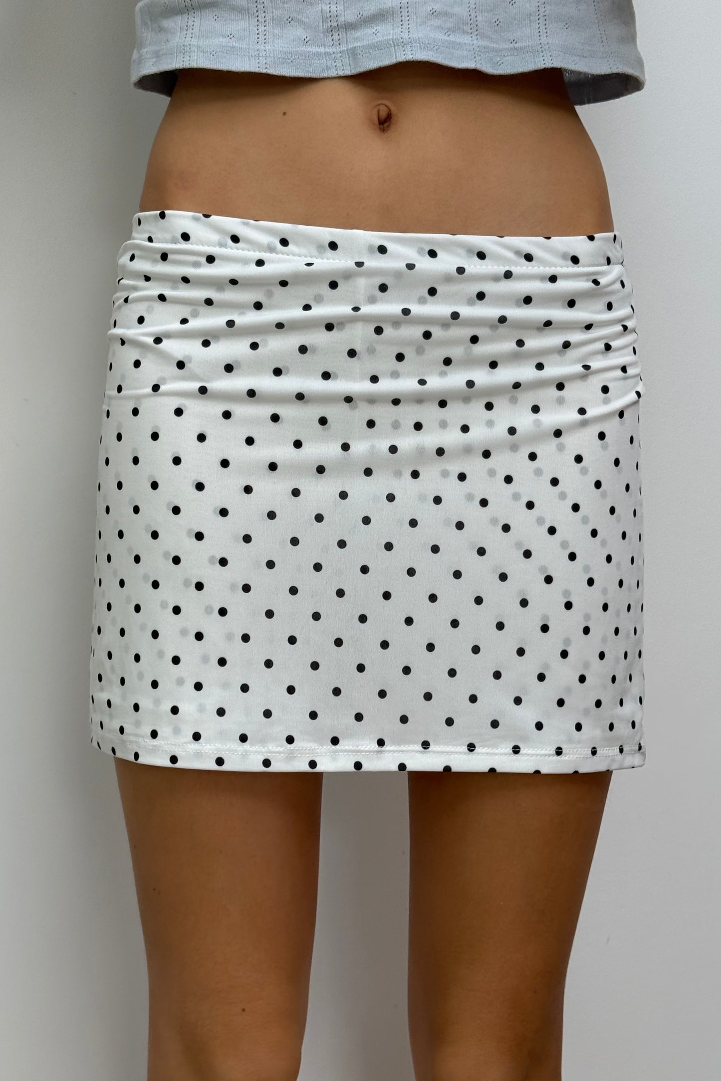 Holly Mini Skort -White black dots