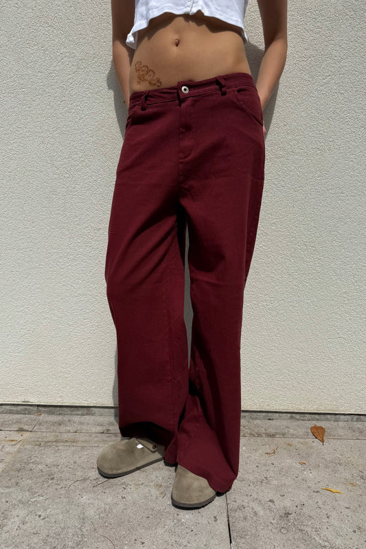 Sara Jeans -Burgundy