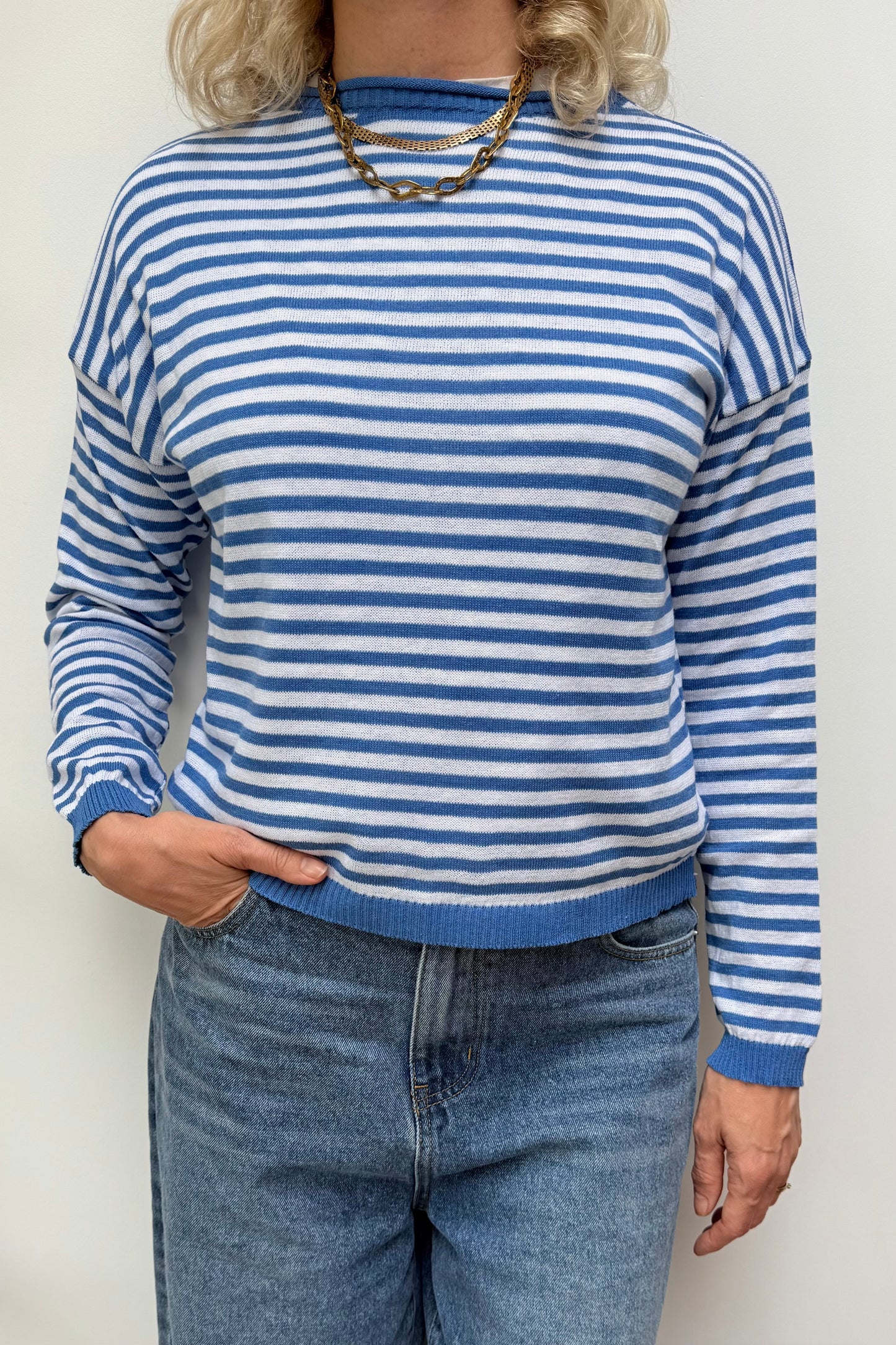 Lotte Striped Jumper -Blue