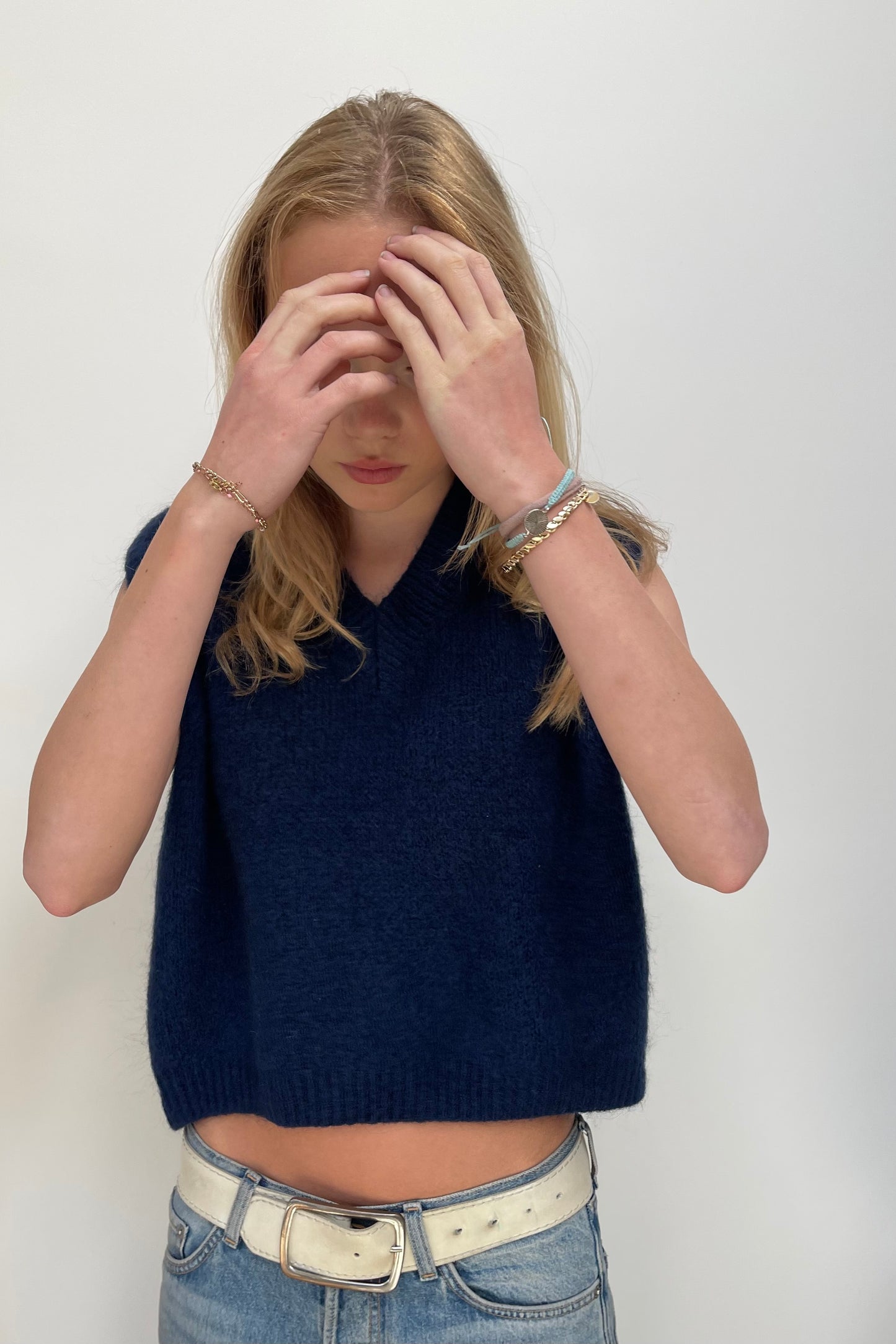 Tessa Mohair Vest -Navy