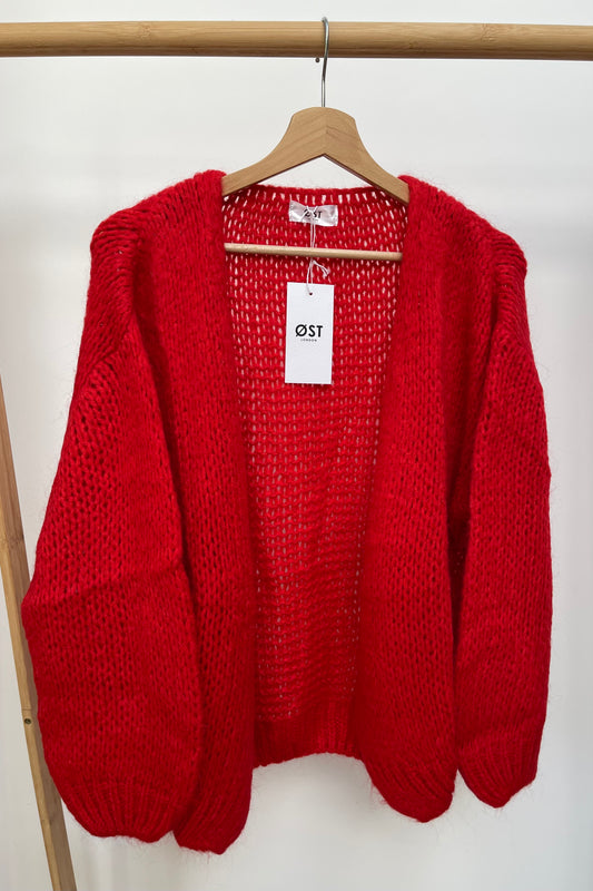 Mohair Cardigan Red