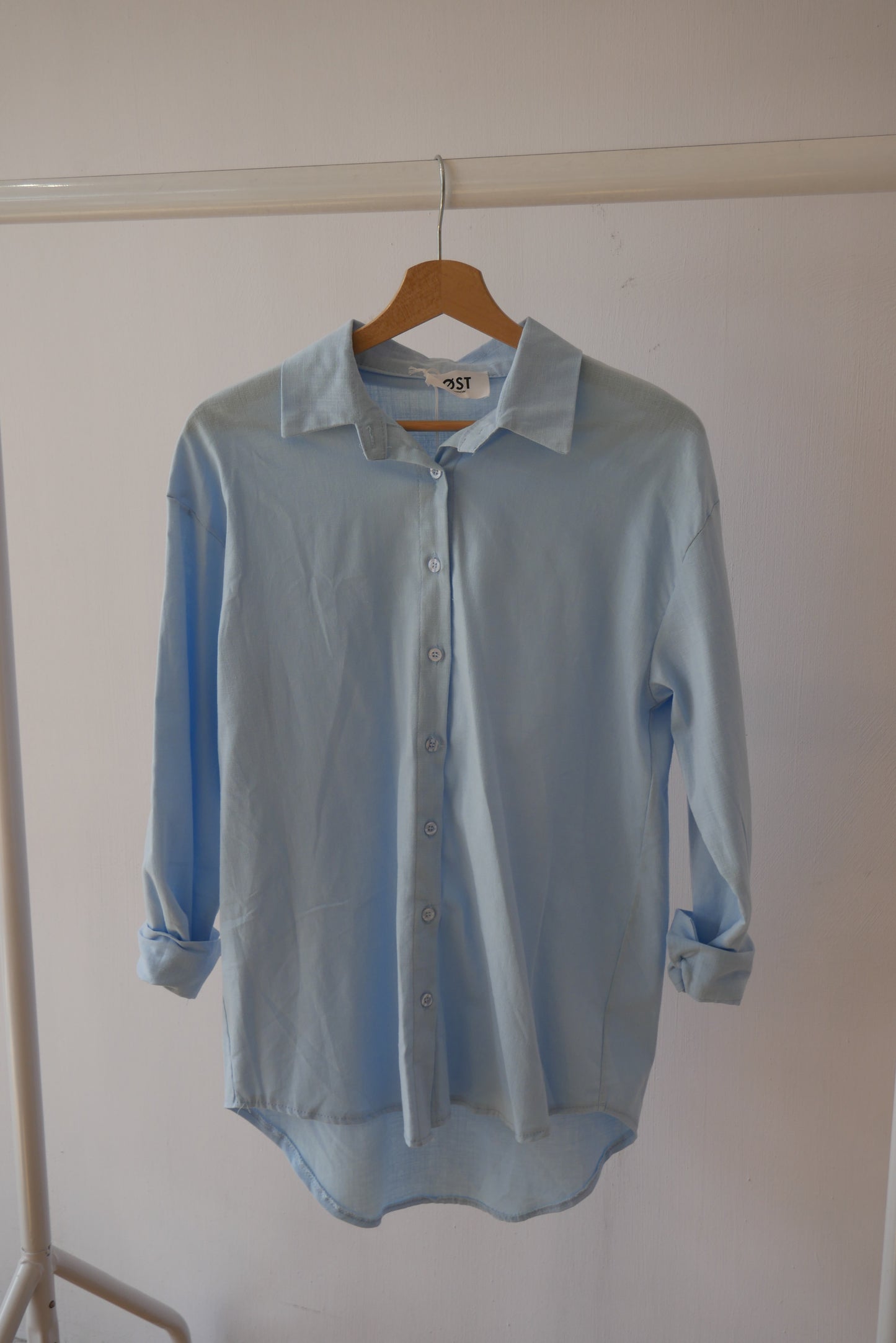 Ladies Cotton summer shirt light Blue