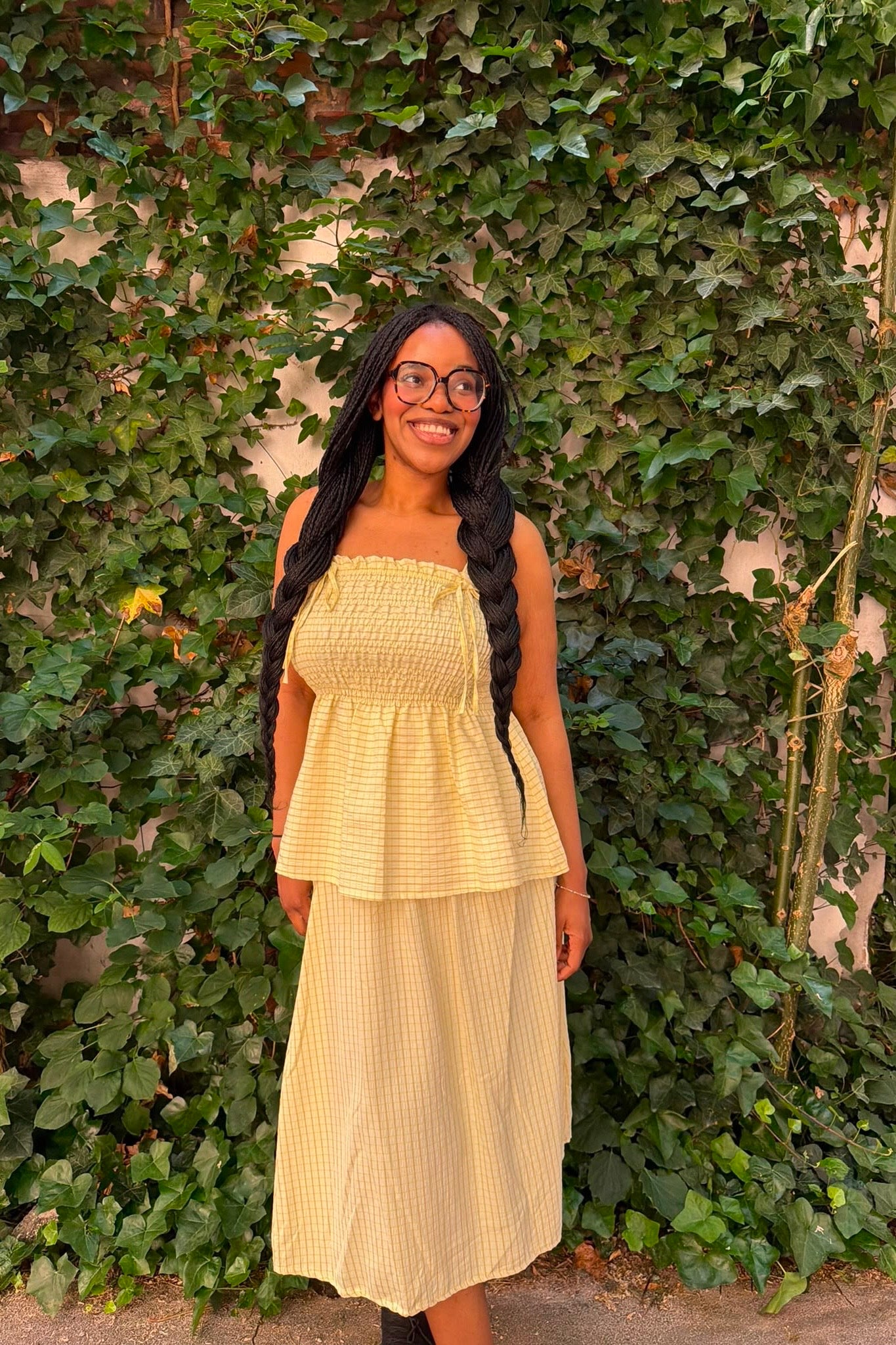 Leonora Smocked Strap Top -Lemon - Øst London