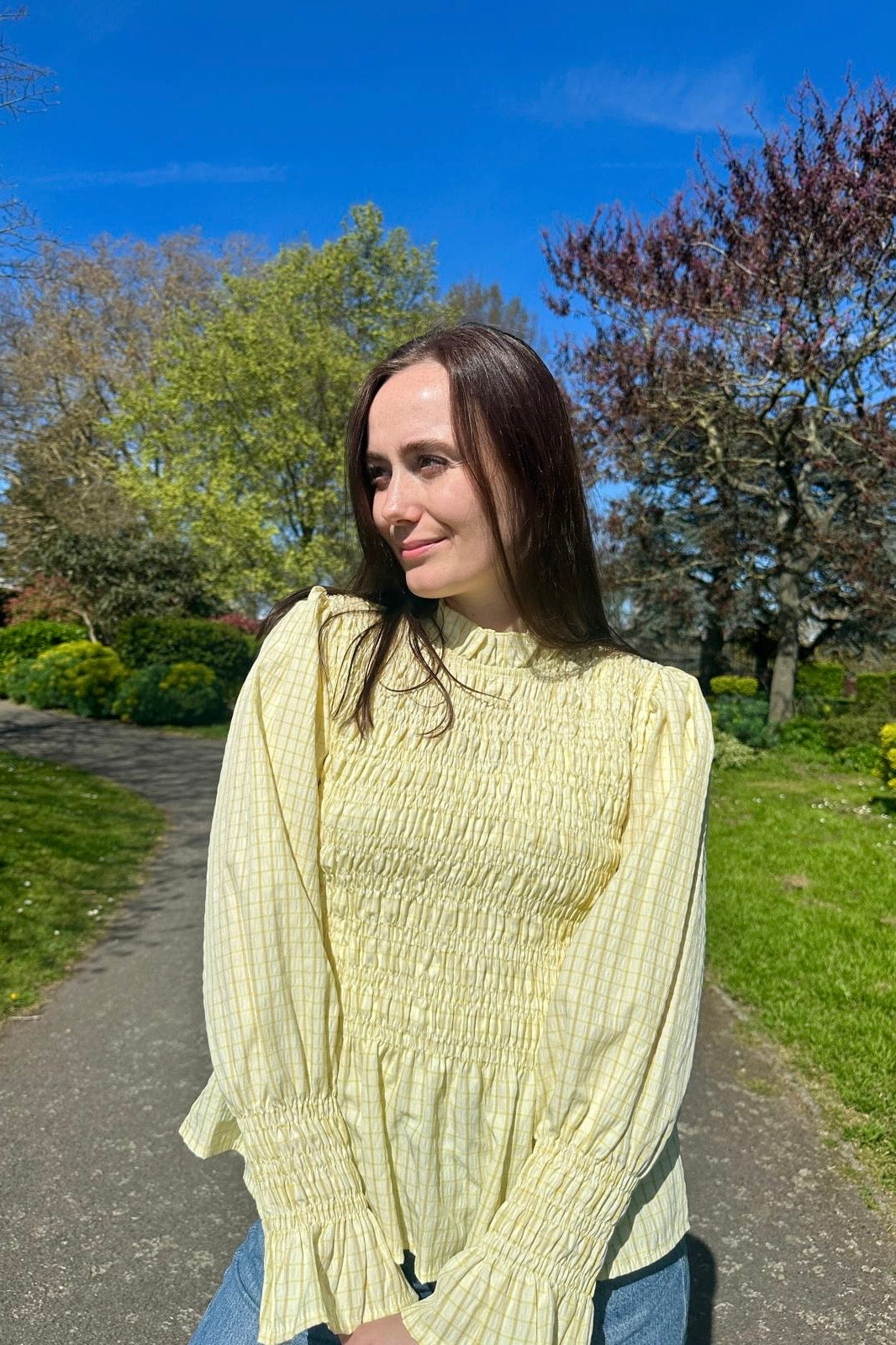 Leonora Smocked Blouse -Lemon - Øst London