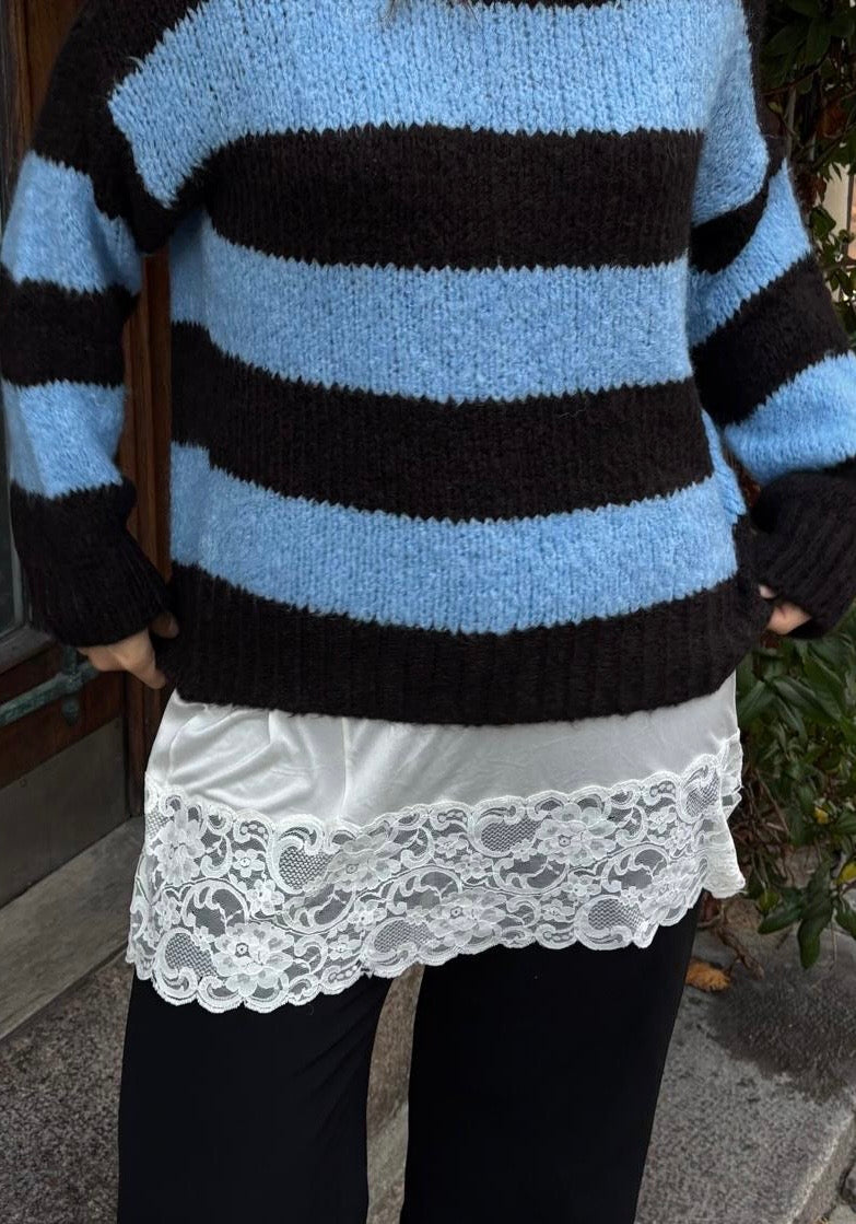 Cecilie Wool Jumper -Brown/Blue