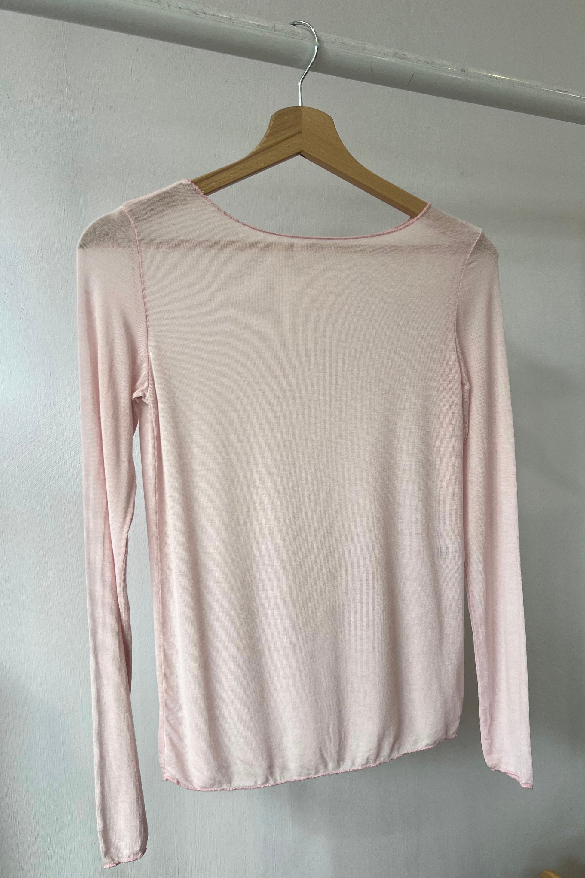 Sandra Cashmere Base Layer Wide Neck Top -Soft Pink - Øst London