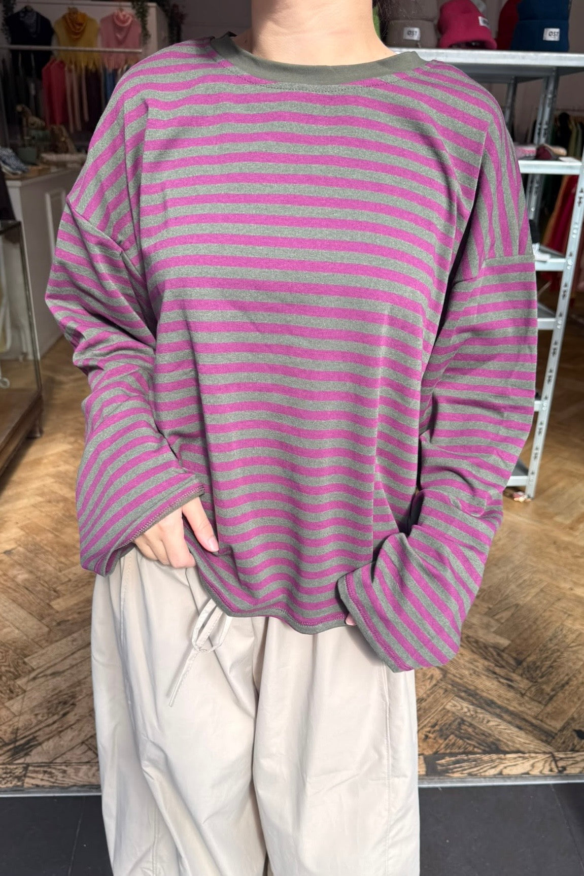 Anna Crewneck -Purple/Grey - Øst London