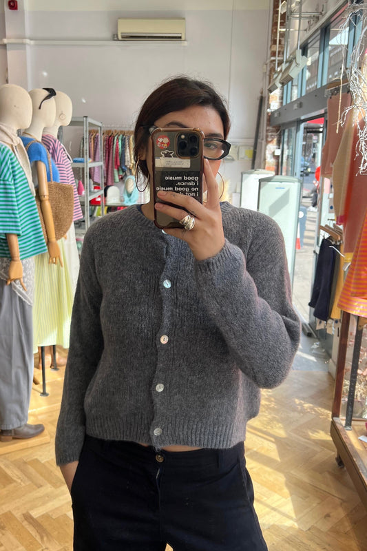 Josefine Mohair Cardigan -Light Grey - Øst London