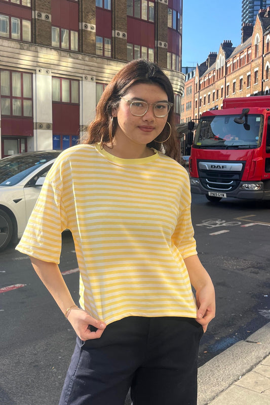 Else Striped T-Shirt -Lemon - Øst London