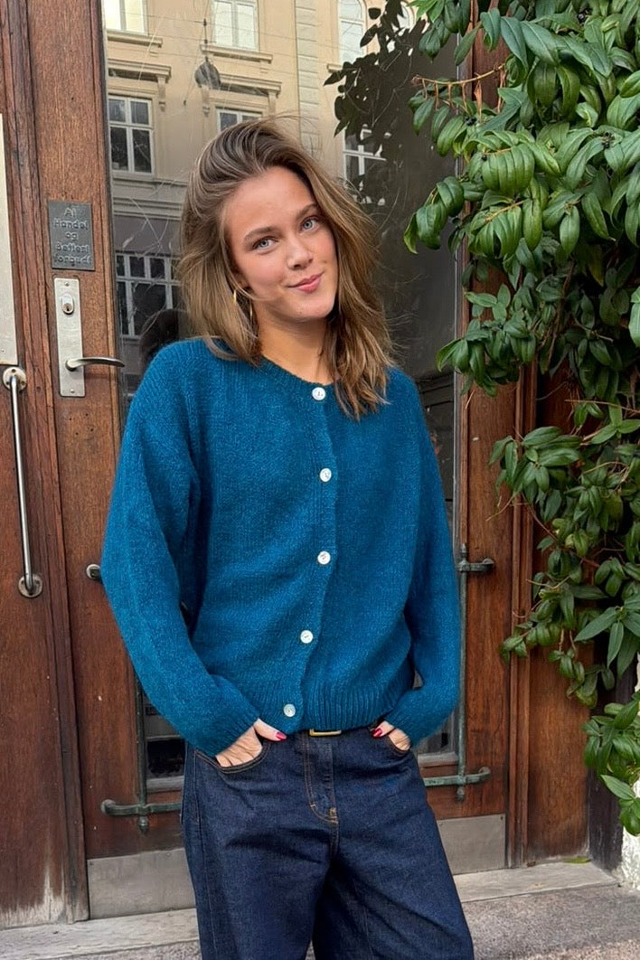 Josefine Mohair Cardigan -Dark Teal - Øst London