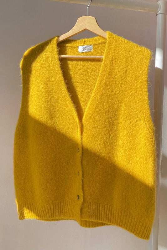 Erika Kid Mohair Vest -Mustard