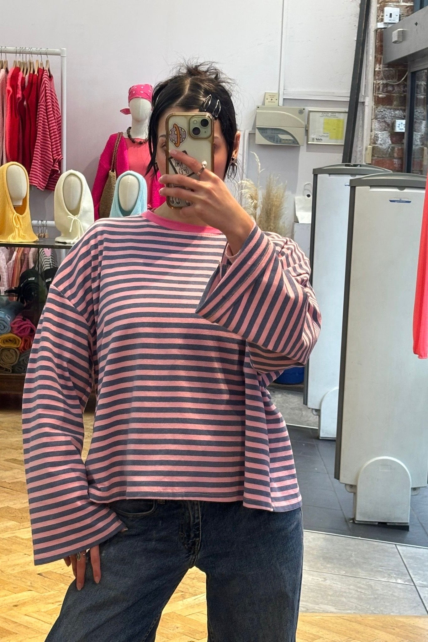 Anna Crewneck -Pink/Blue - Øst London
