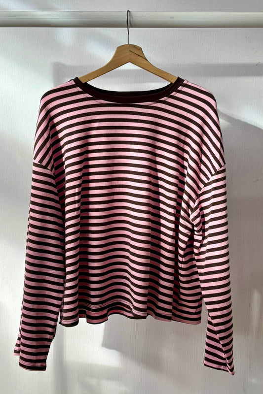 Anna Crewneck -Pink/Brown