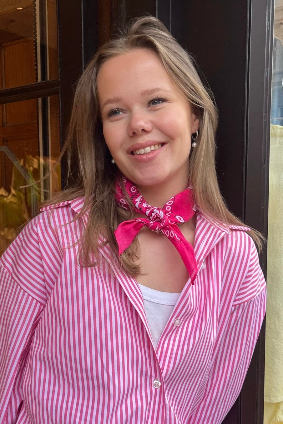 Frederikke Cotton Scarf -Fushia