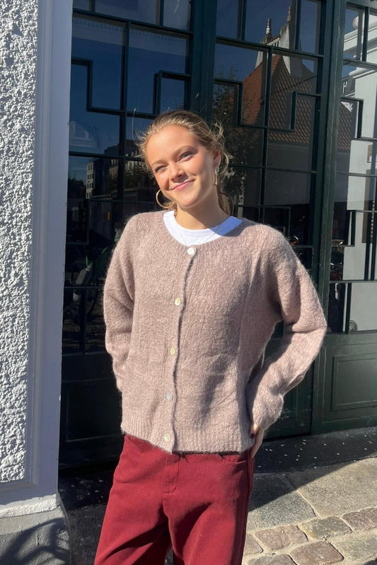 Josefine Mohair Cardigan -Taupe