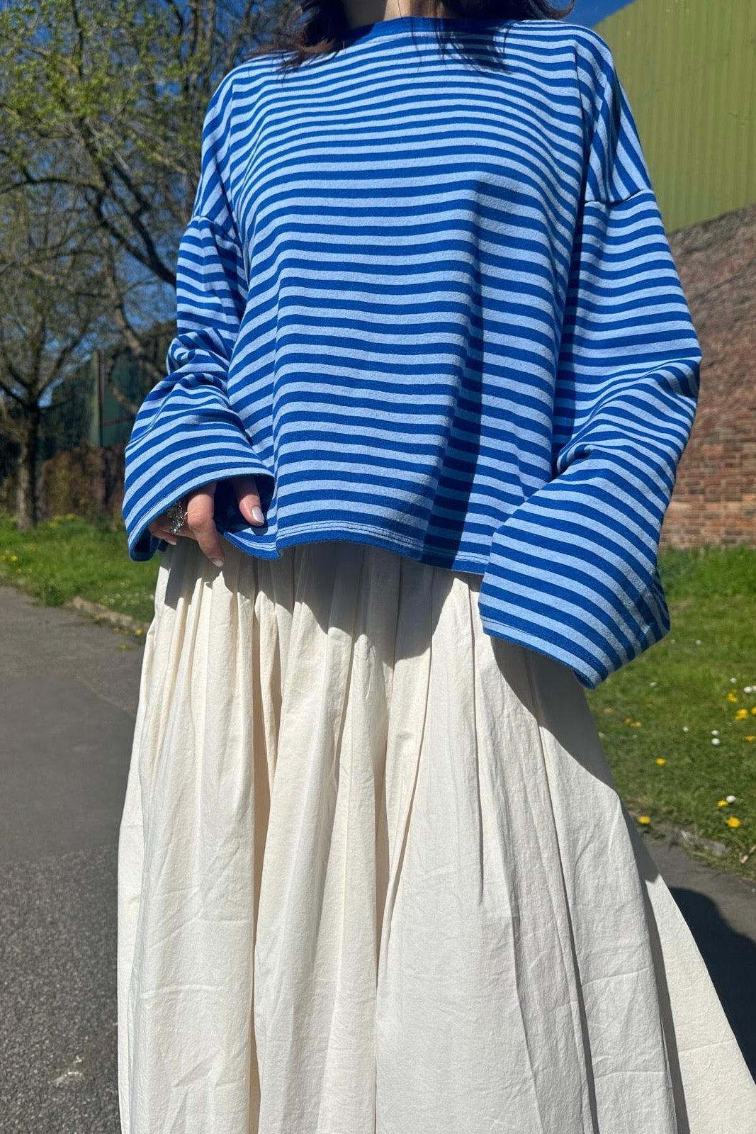 Anna Crewneck -Royal Blue/Light Blue - Øst London