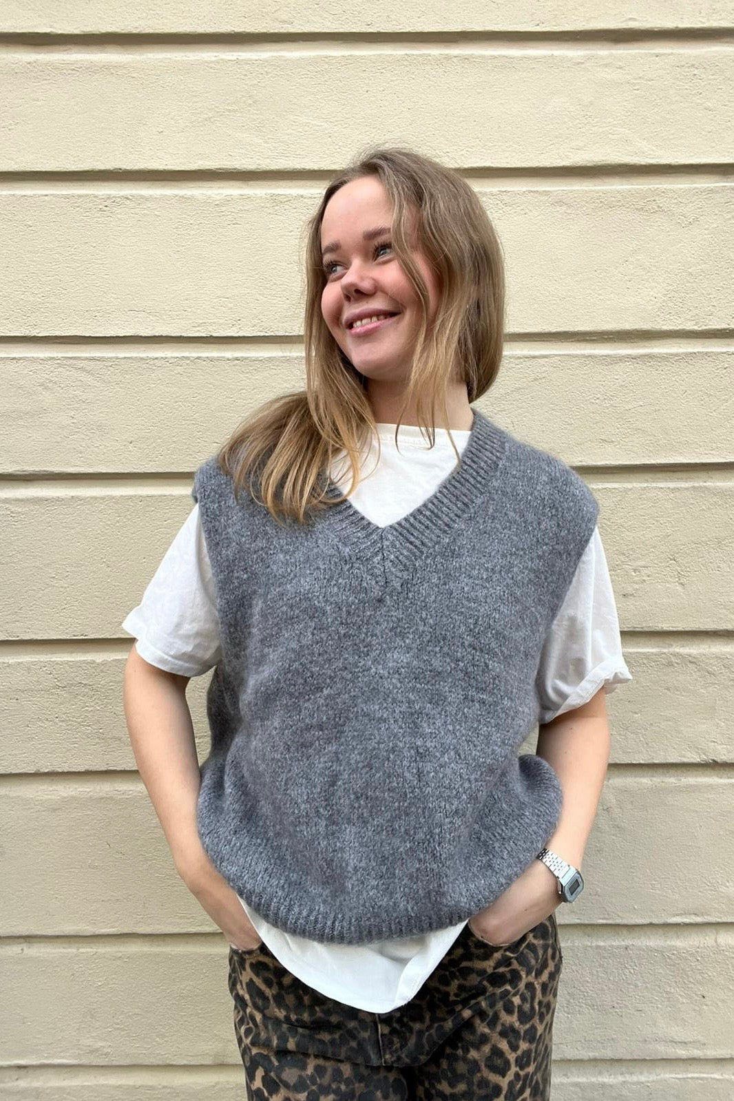 Tessa Mohair Vest -Grey – Øst London