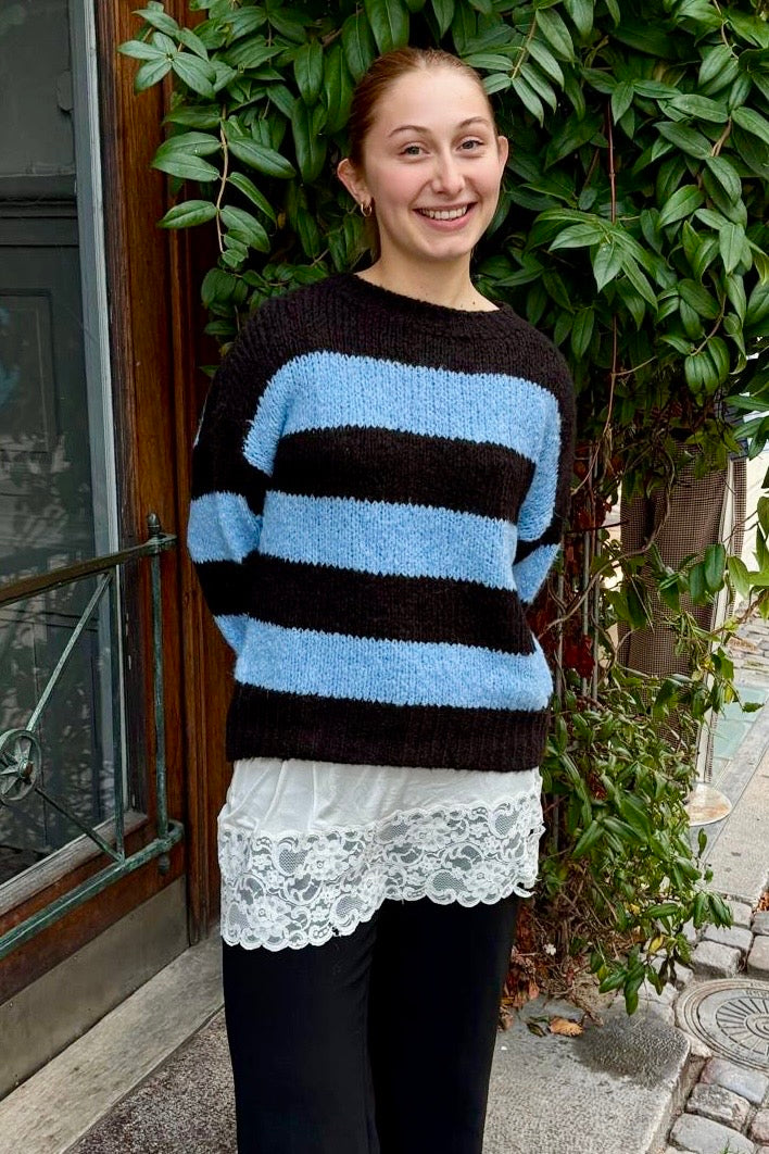 Cecilie Wool Jumper -Brown/Blue