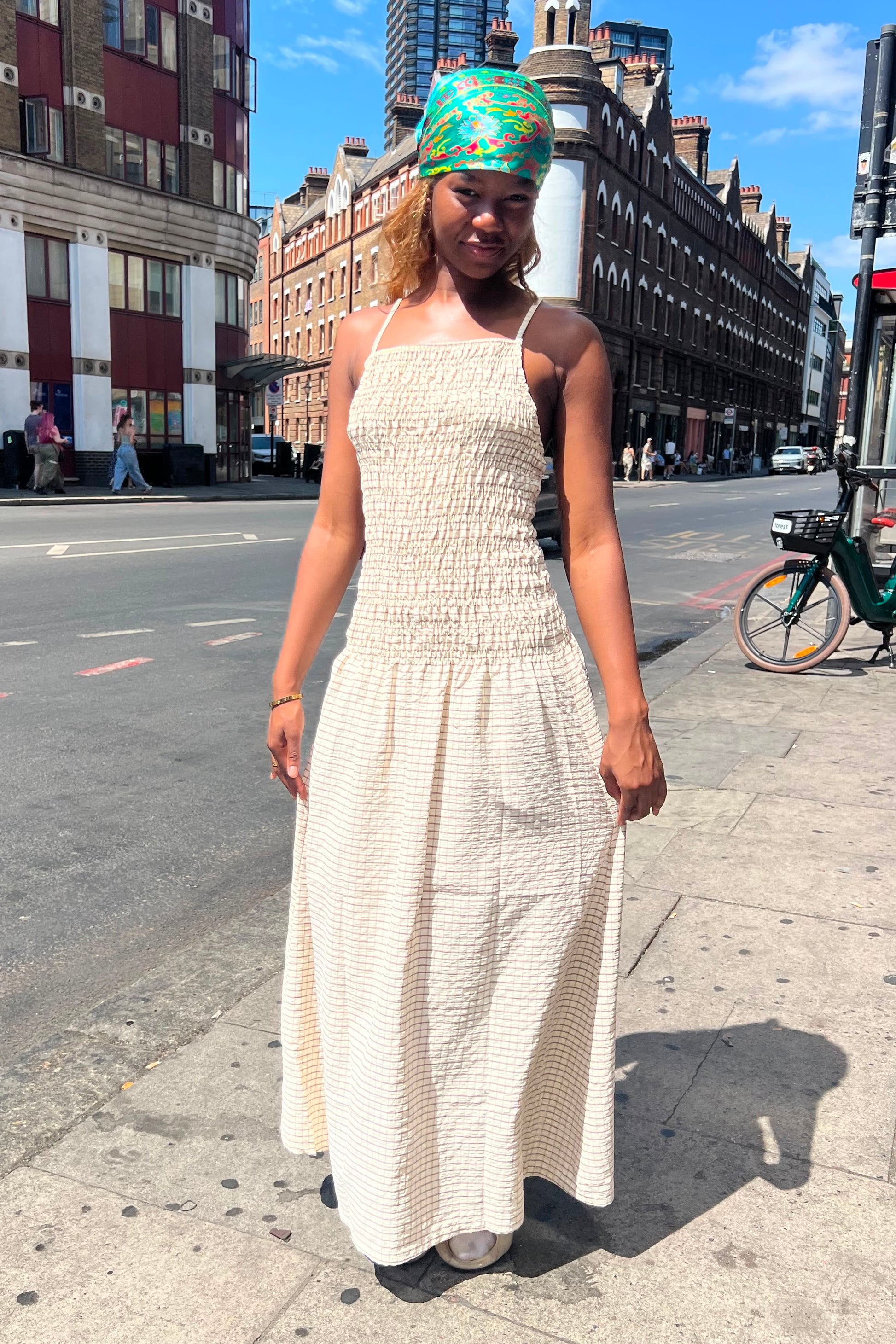 Leonora Smocked Strap Dress -Cream - Øst London