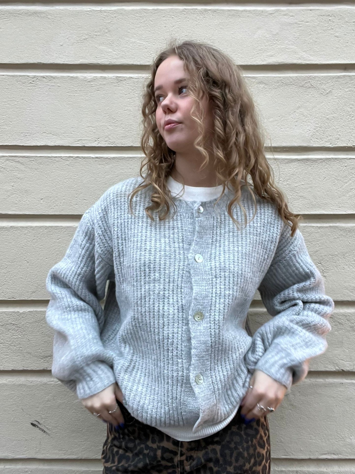 Frida Wool Cardigan -Grey