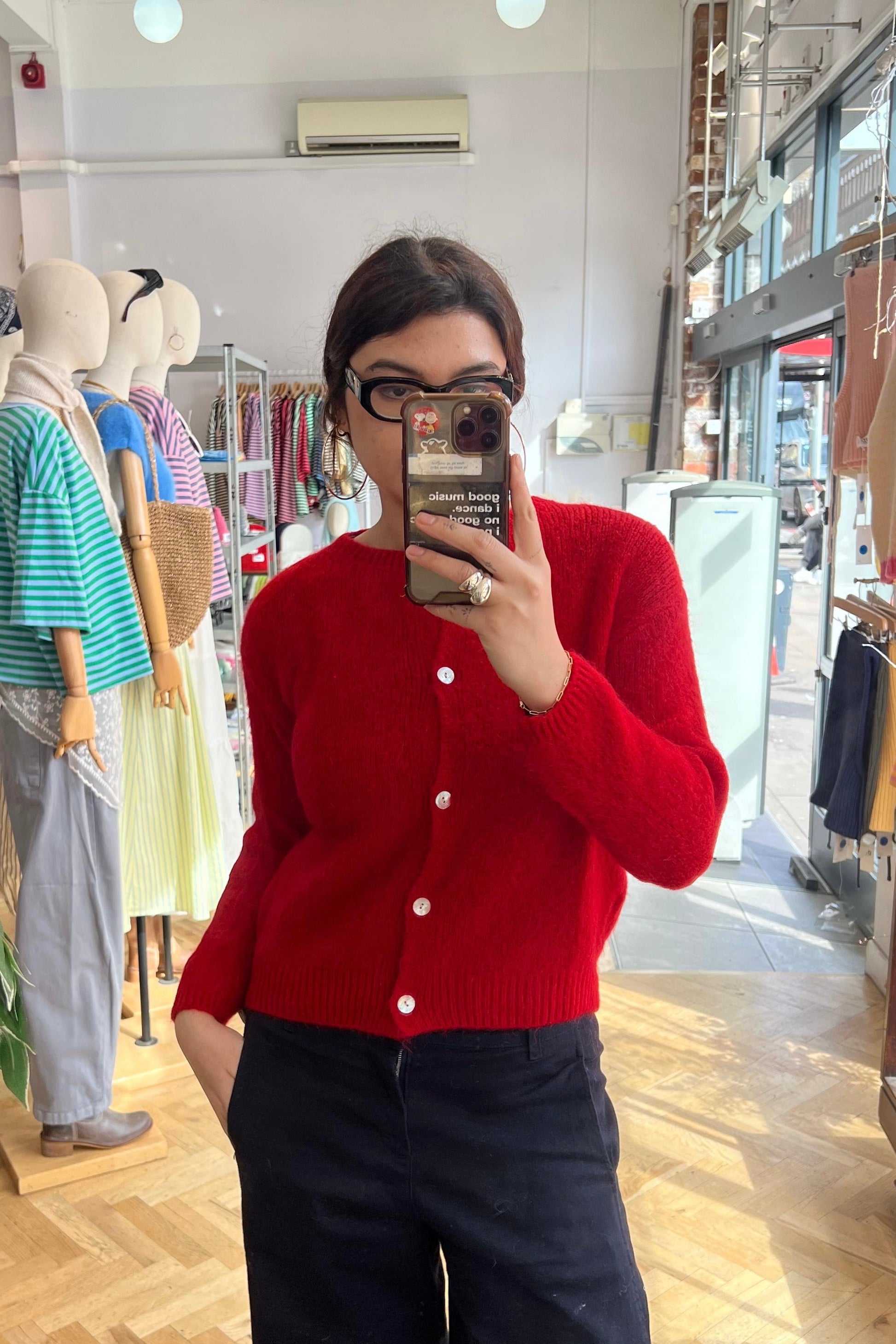 Josefine Mohair Cardigan -Red - Øst London