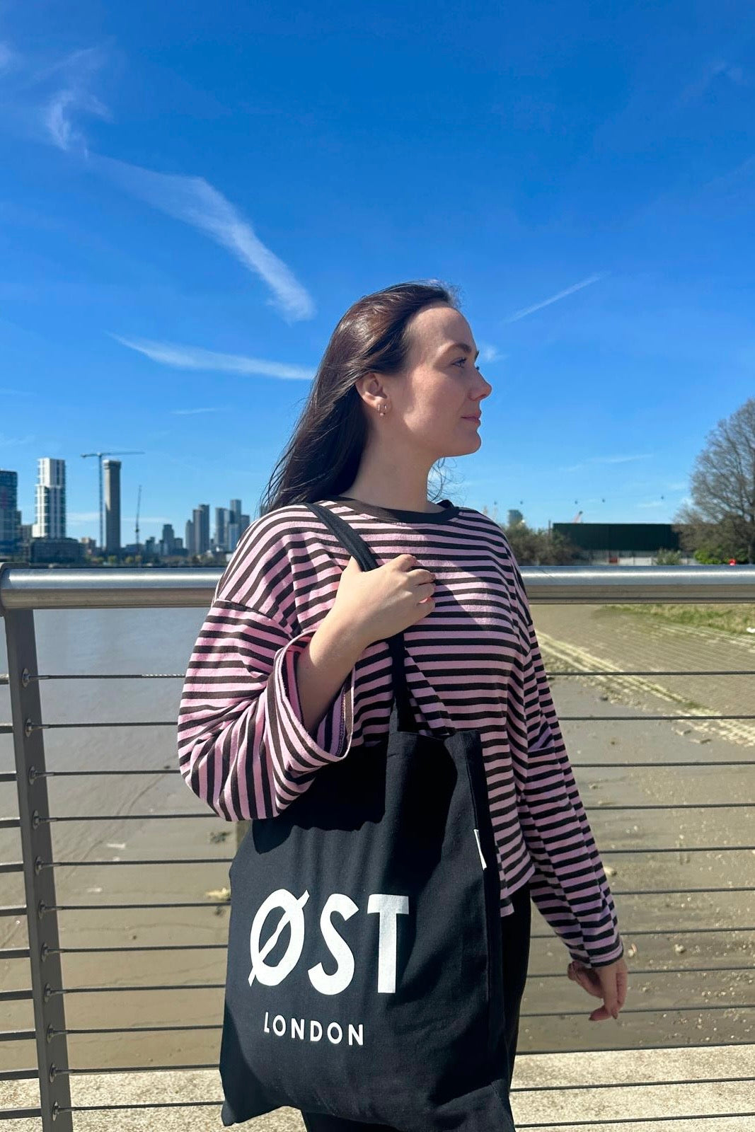 Anna Crewneck -Light Pink/Brown - Øst London