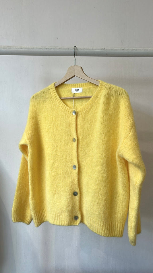 Josefine Mohair Cardigan-Lemon
