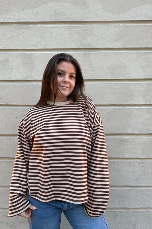 Anna Crewneck -Chocolate/Cream - Øst London