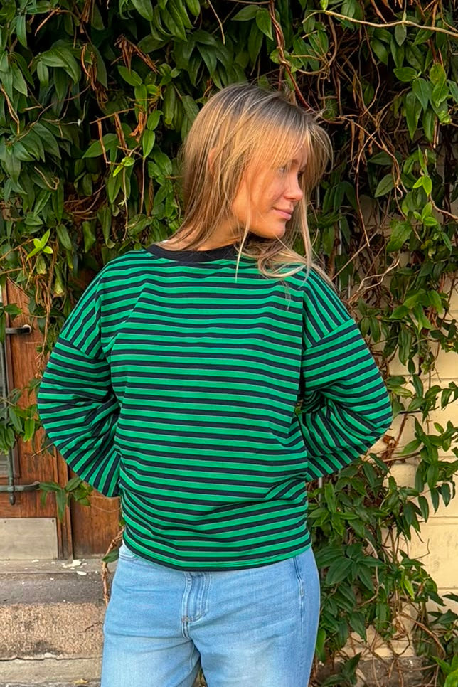 Anna Crewneck -Navy/Green