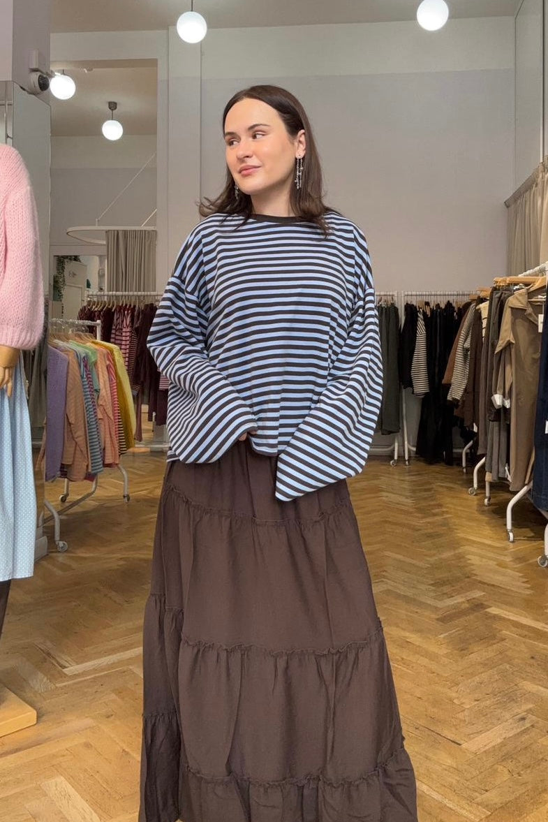 Anna Crewneck -Brown/Blue - Øst London