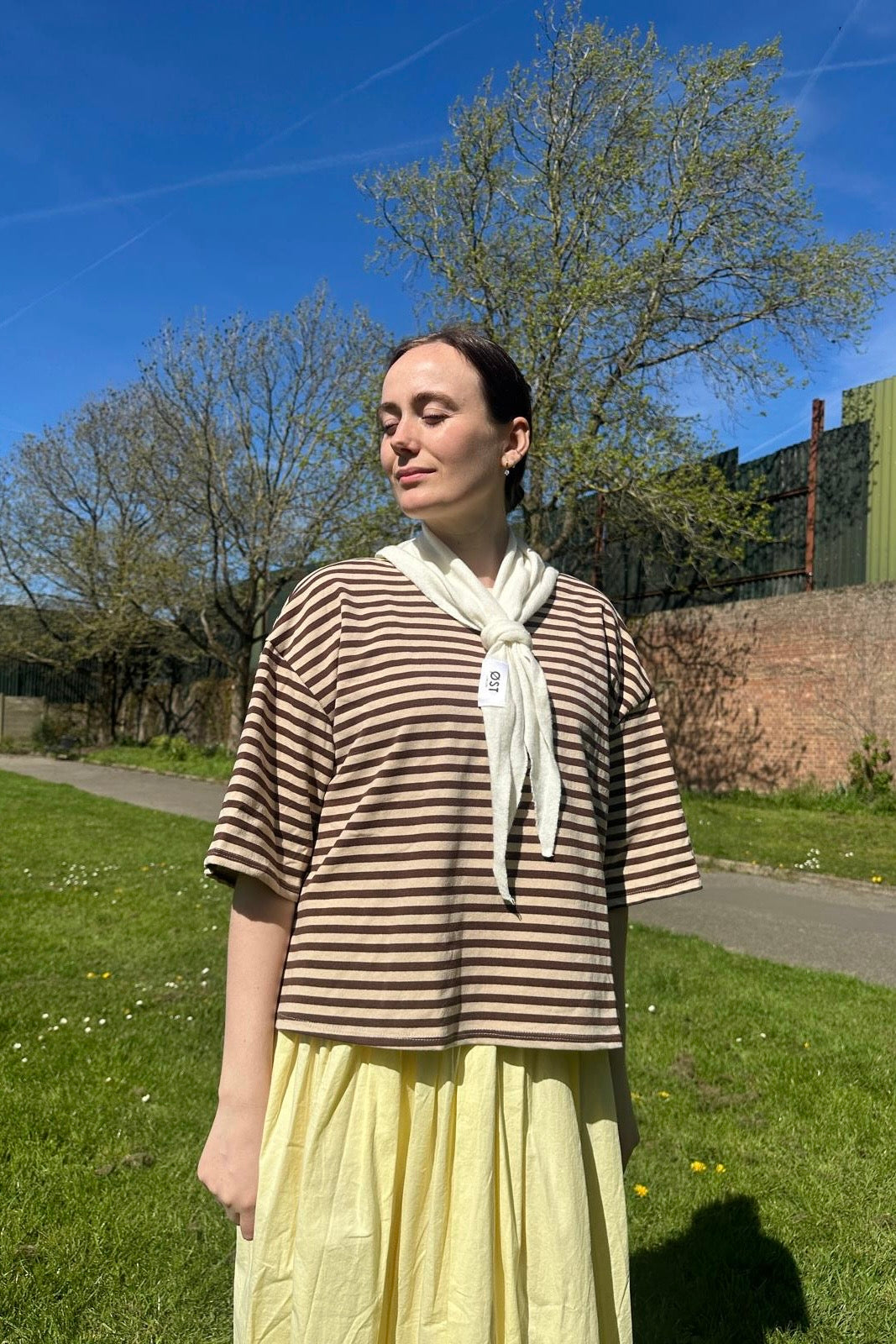 Dina Cashmere Triangle Scarf -Cream - Øst London