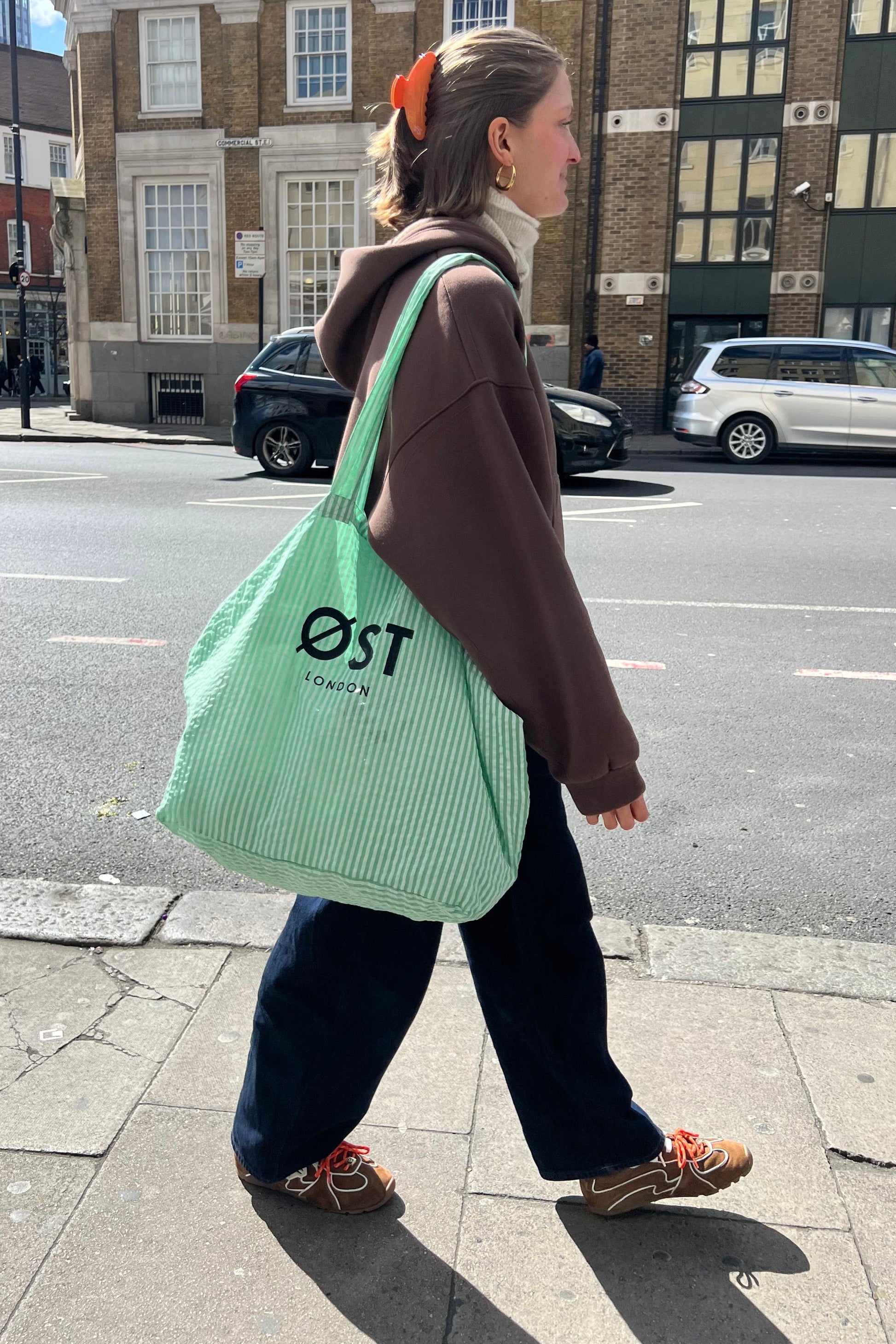Striped Summer Bag -Green - Øst London