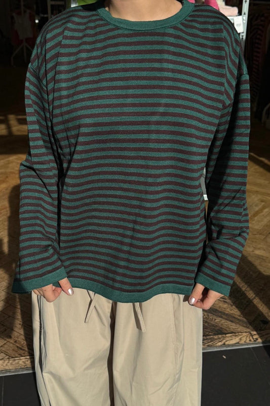 Emilie Striped Jumper -Green/Brown