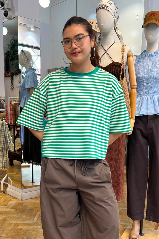 Else Striped Tee -Green/White - Øst London