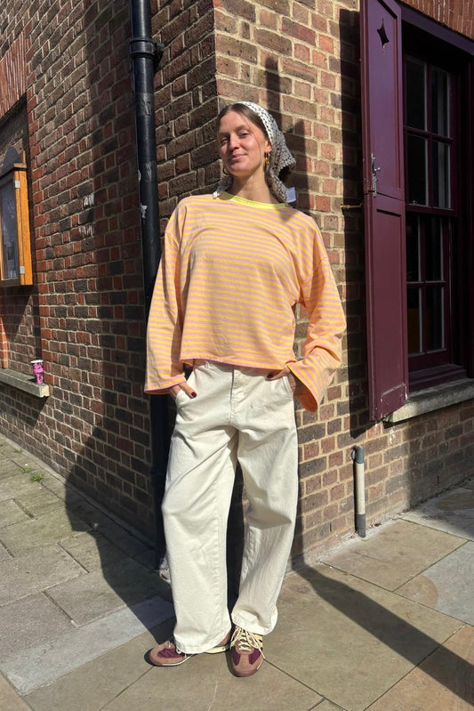 Anna Crewneck -Pink/Yellow - Øst London