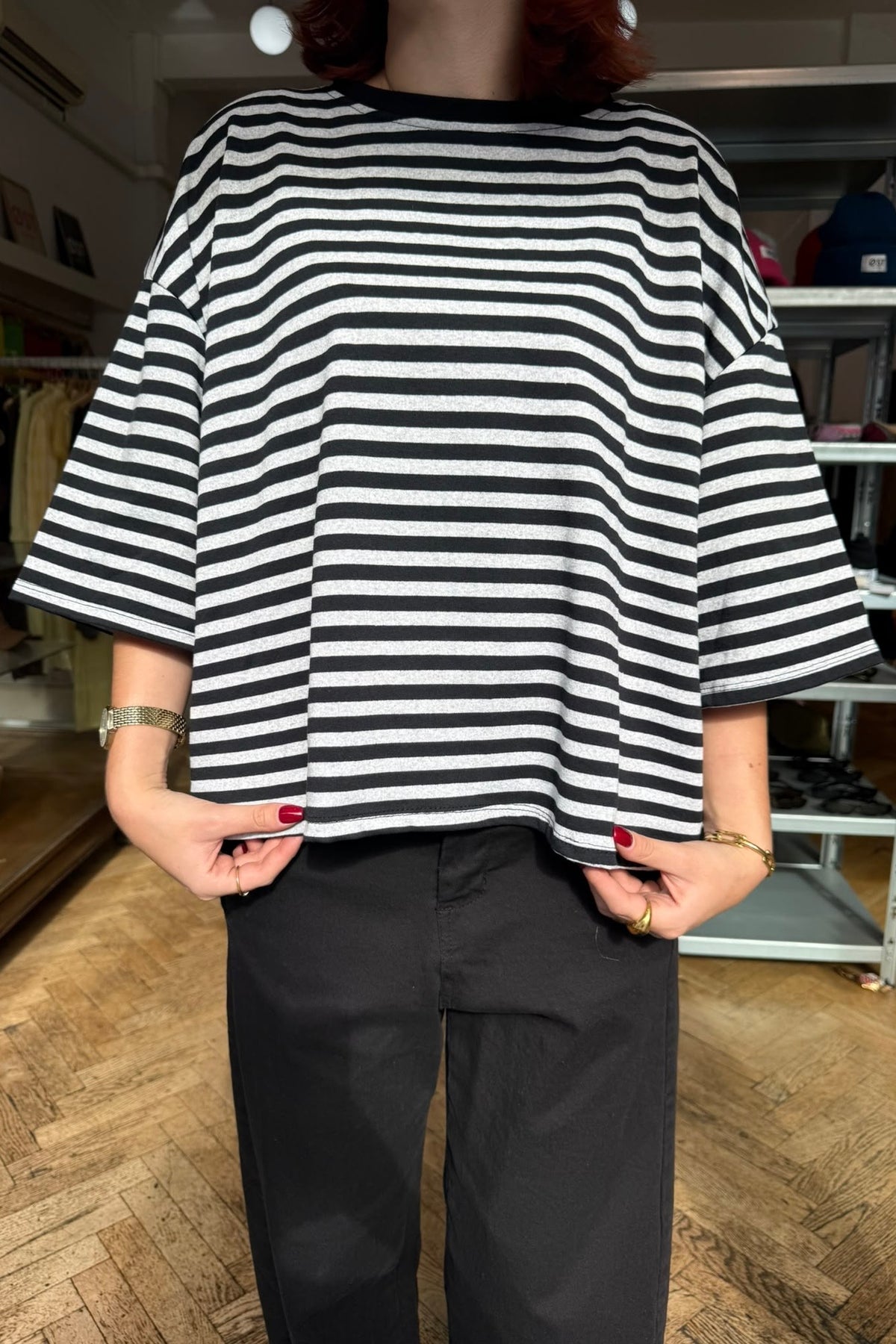 Else Striped T-Shirt -Grey/Black