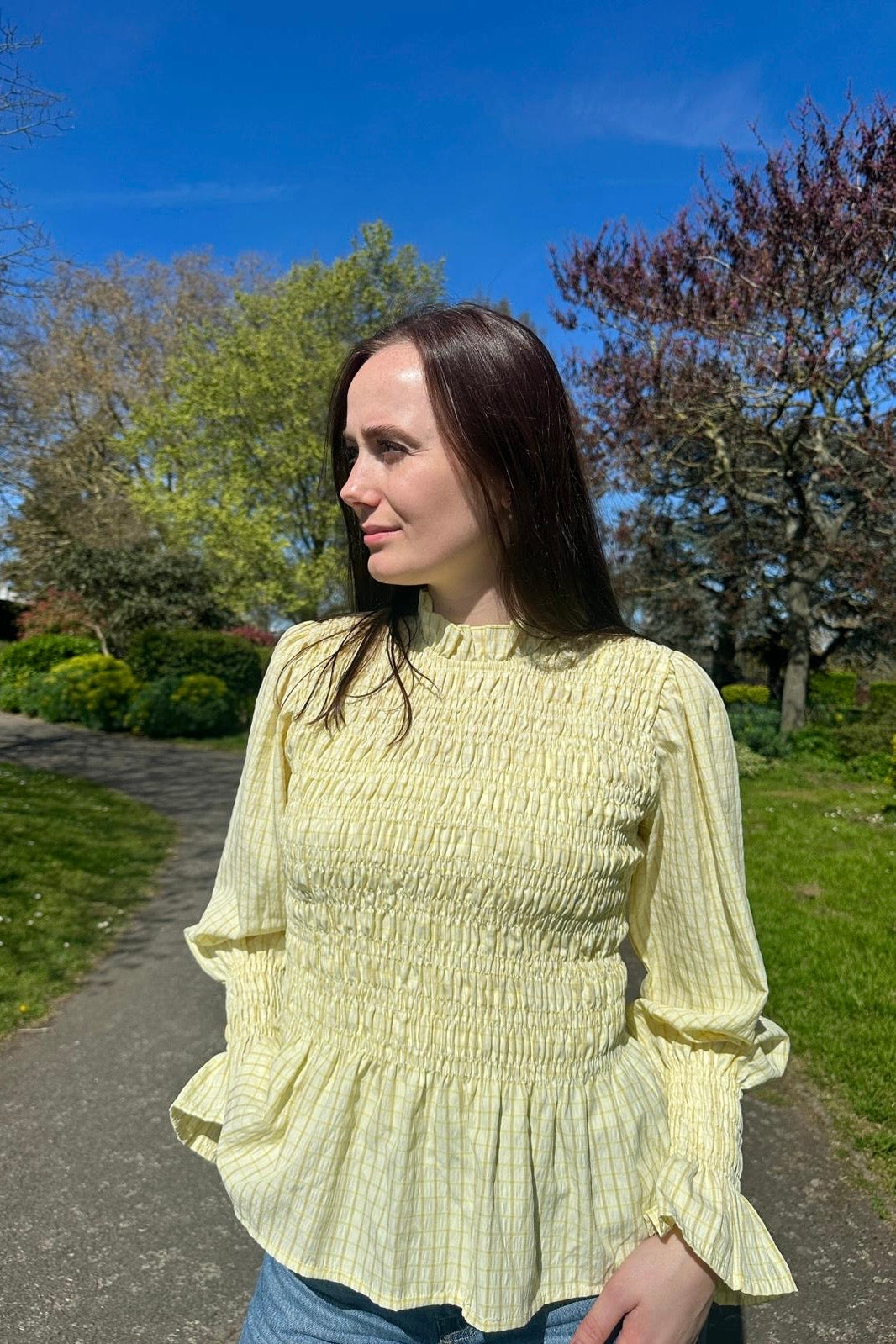 Leonora Smocked Blouse -Lemon - Øst London