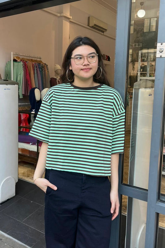 Else Striped T-Shirt -Brown/Mint