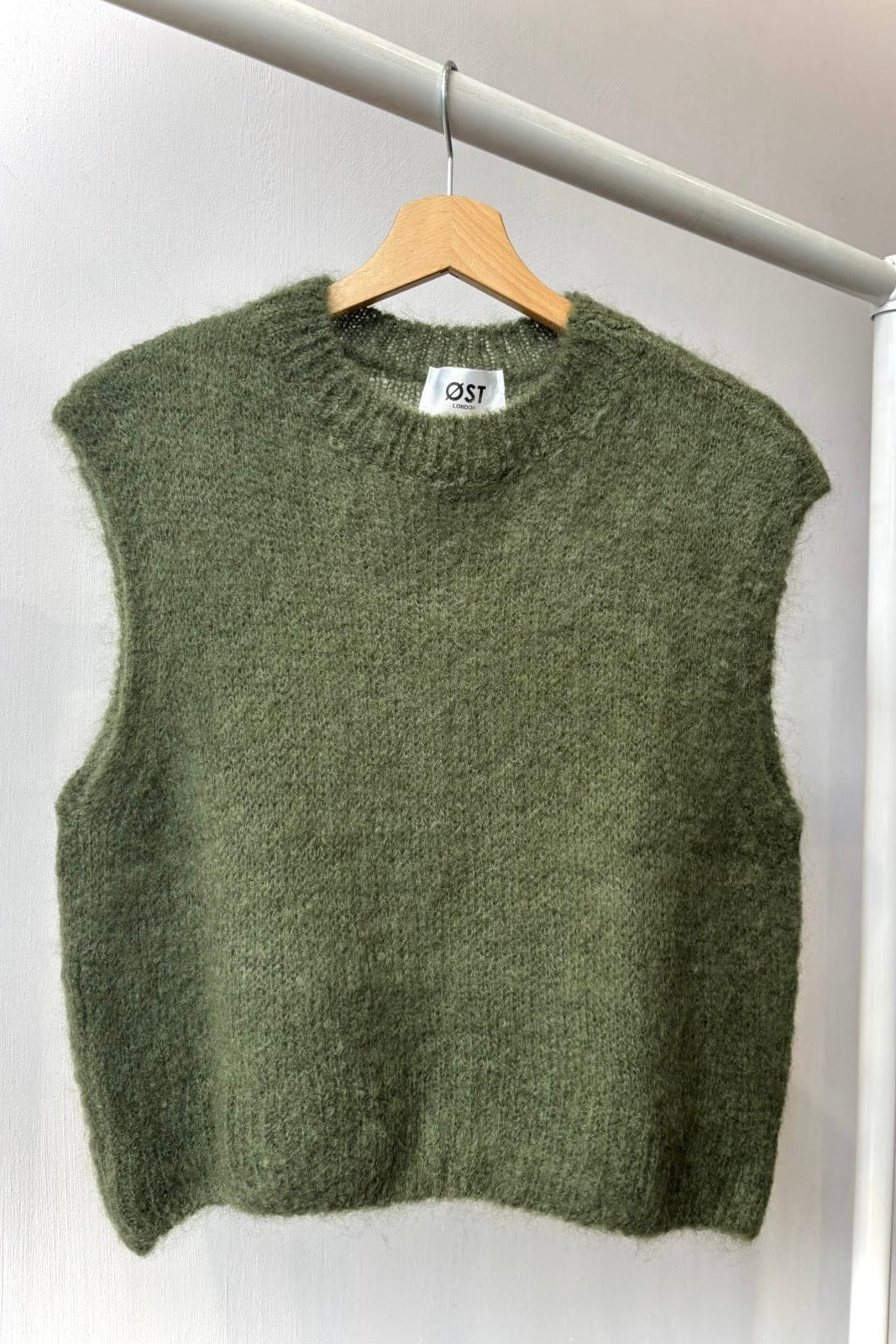 Monika Cropped Mohari Vest -Khaki