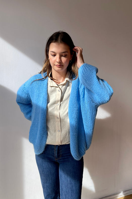 mohair cardigan Blue